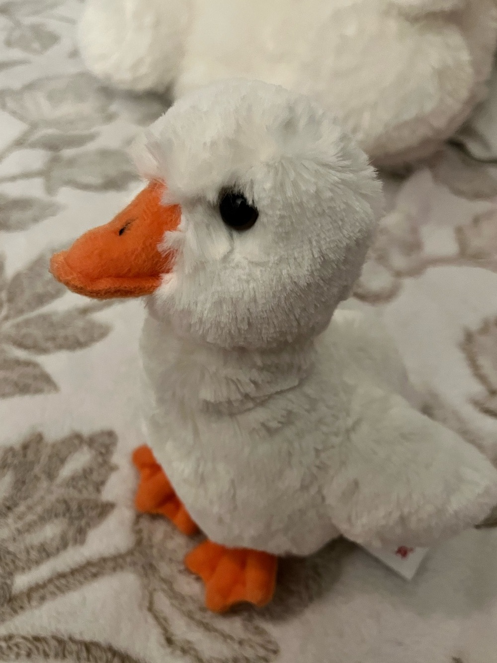 White Plush Duck Toy with Orange Beak & Feet - Soft Small Kids toy